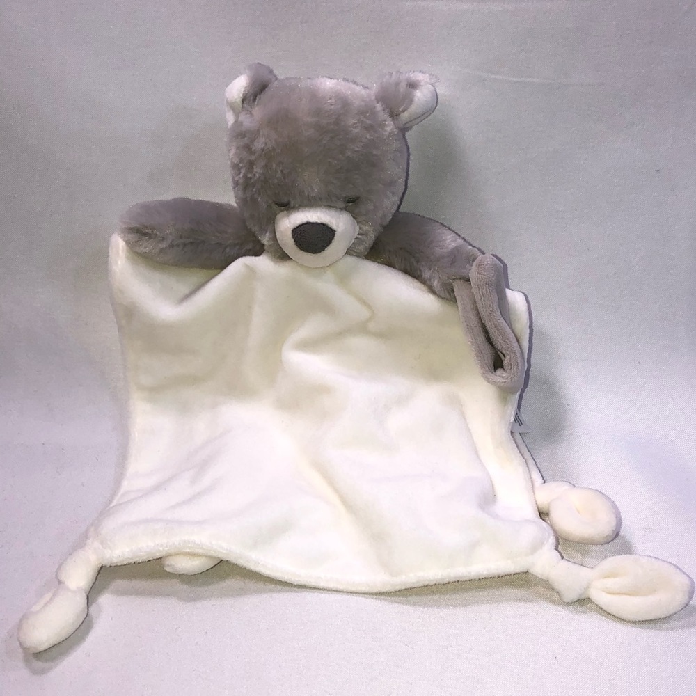 Carters Cream Bear Security Blanket Lovey Nunu Knotted Rattle Toy Knots